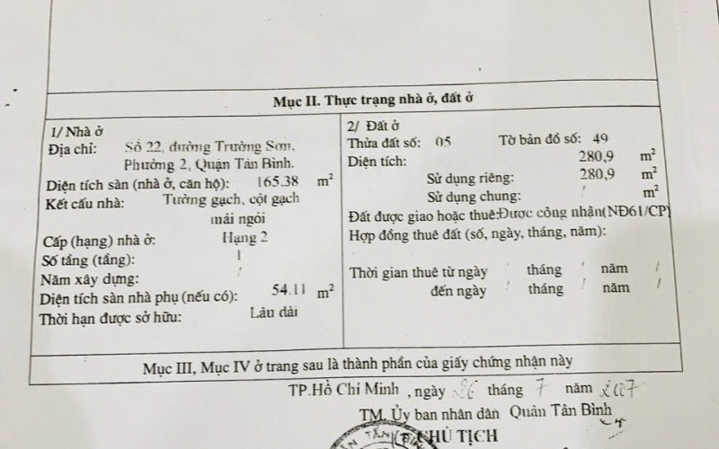 Mt khu Sân Bay dường Trường Sơn, P.2, Q.Tân Bình, DT 13 x 23m, Hầm 7 Tầng, Giá bán 95 tỷ